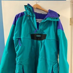 Vintage Columbia Ski Jacket Green/Purple w Hood